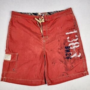 Vintage 90 Polo Ralph Lauren Mens Cargo Military Fishing Swim Trunks Lined Sz L